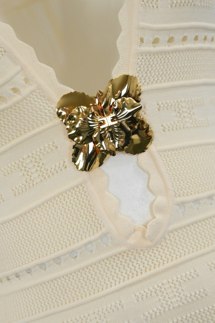 Elisabetta Franchi Mini Dress With Deep V-Neckline