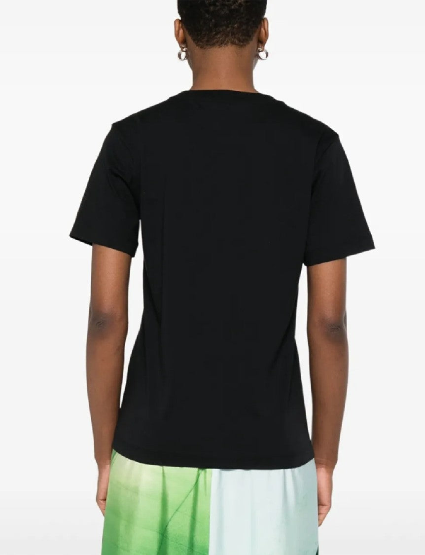 Marni Short-Sleeve Black T-Shirt With Textured Lettering