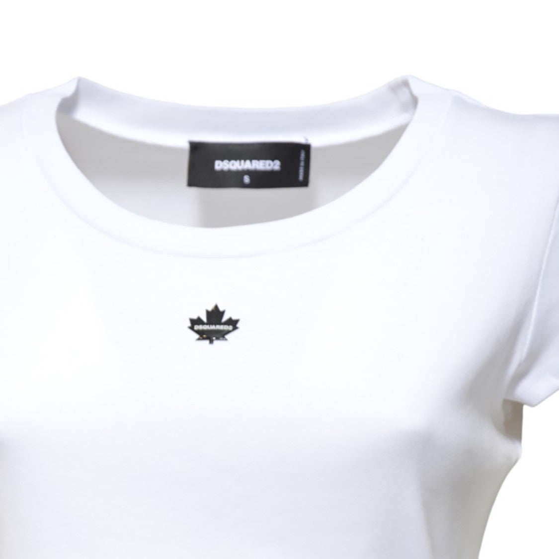 Dsquared2 Maple Leaf White Cotton T-Shirt
