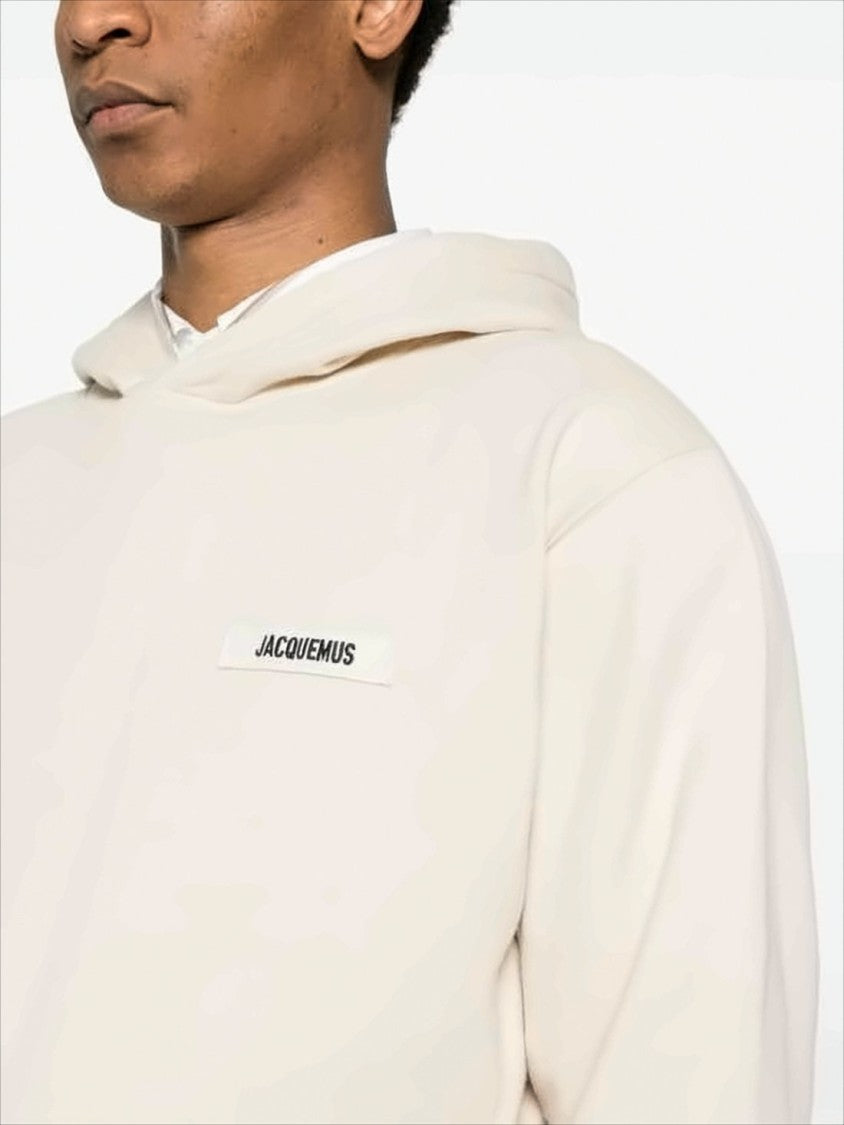 Jacquemus Light Beige Hooded Sweatshirt With Minimalist Design