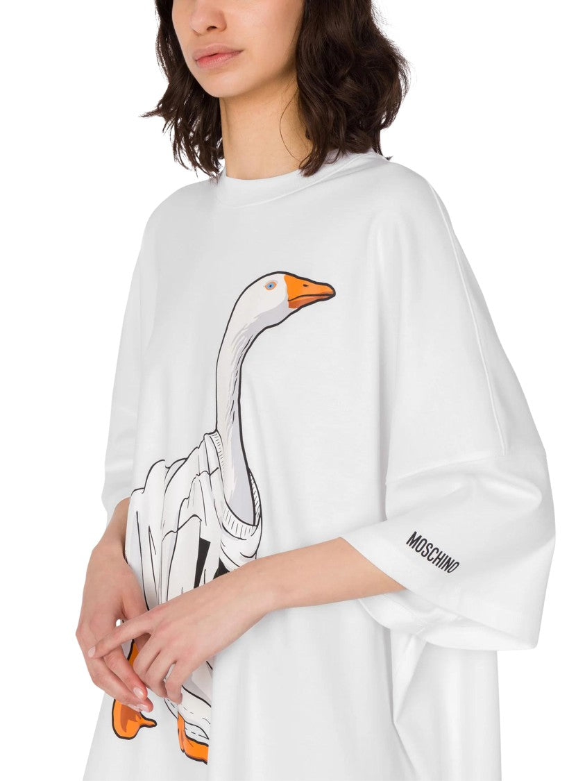 Moschino Classic Cotton Dress With Silhouette