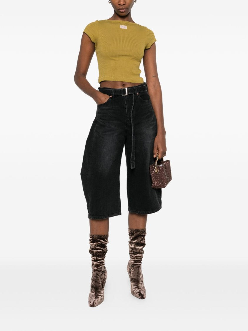 Jean Paul Gaultier Green Silk And Nylon Sleeveless Top