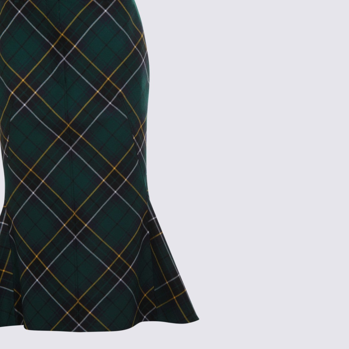 Alexander Mcqueen Navy And Green Wool Skirt