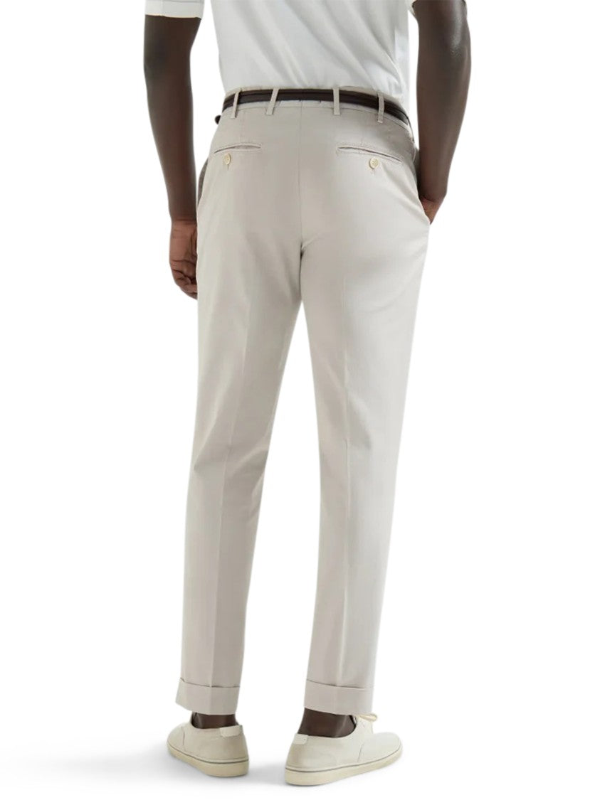 Brunello Cucinelli Tailored Trousers With Pressed Creases And Cuffed Hem