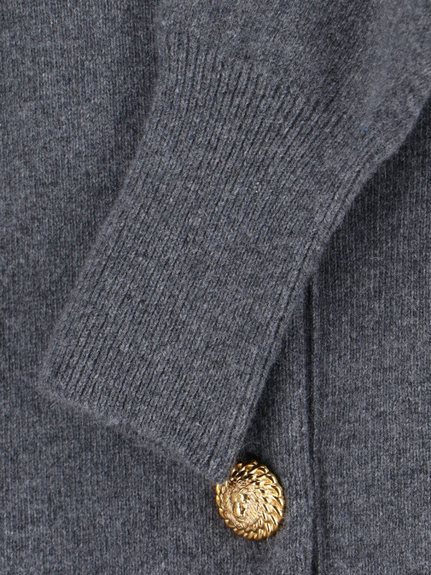 Balmain Cashmere Blend Cardigan – Grey
