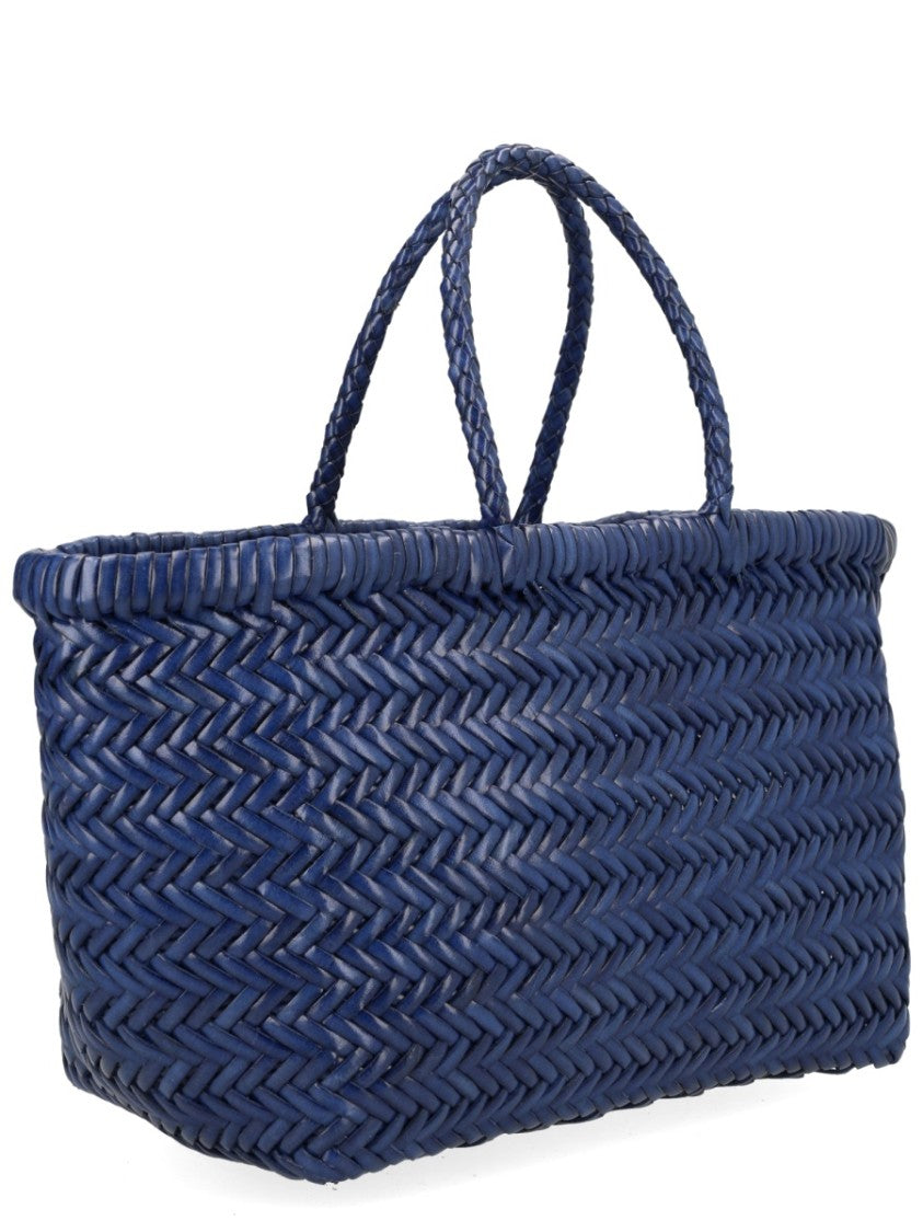 Dragon Diffusion Deep Blue Triple Jump Small Leather Tote Bag