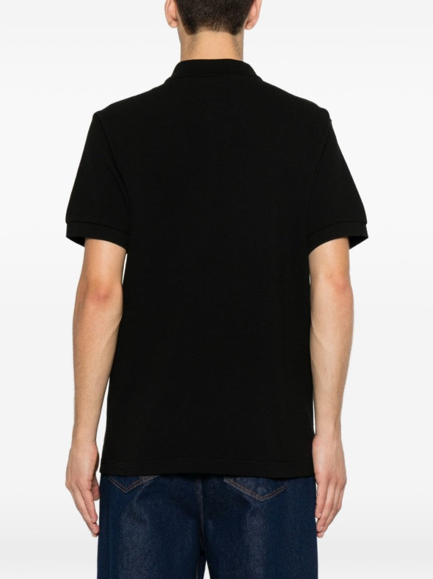 Kenzo Black Cotton Piqué Embroidered Polo
