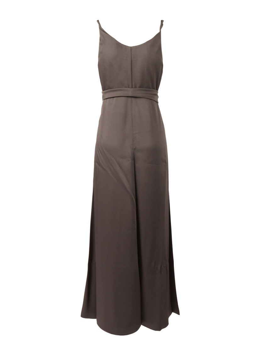 Emporio Armani Gathered Bodice Belted Waist Midi Dress