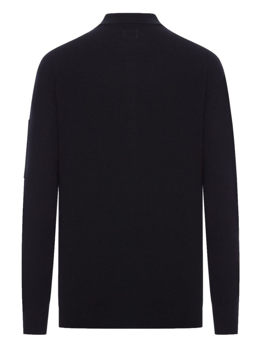 C.P. Company Brown Long-Sleeved Wool Polo Shirt