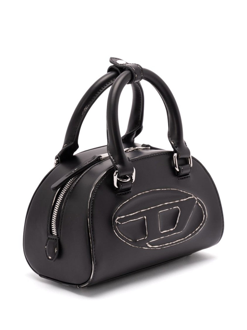 Diesel Curved Black Top Handle Bag