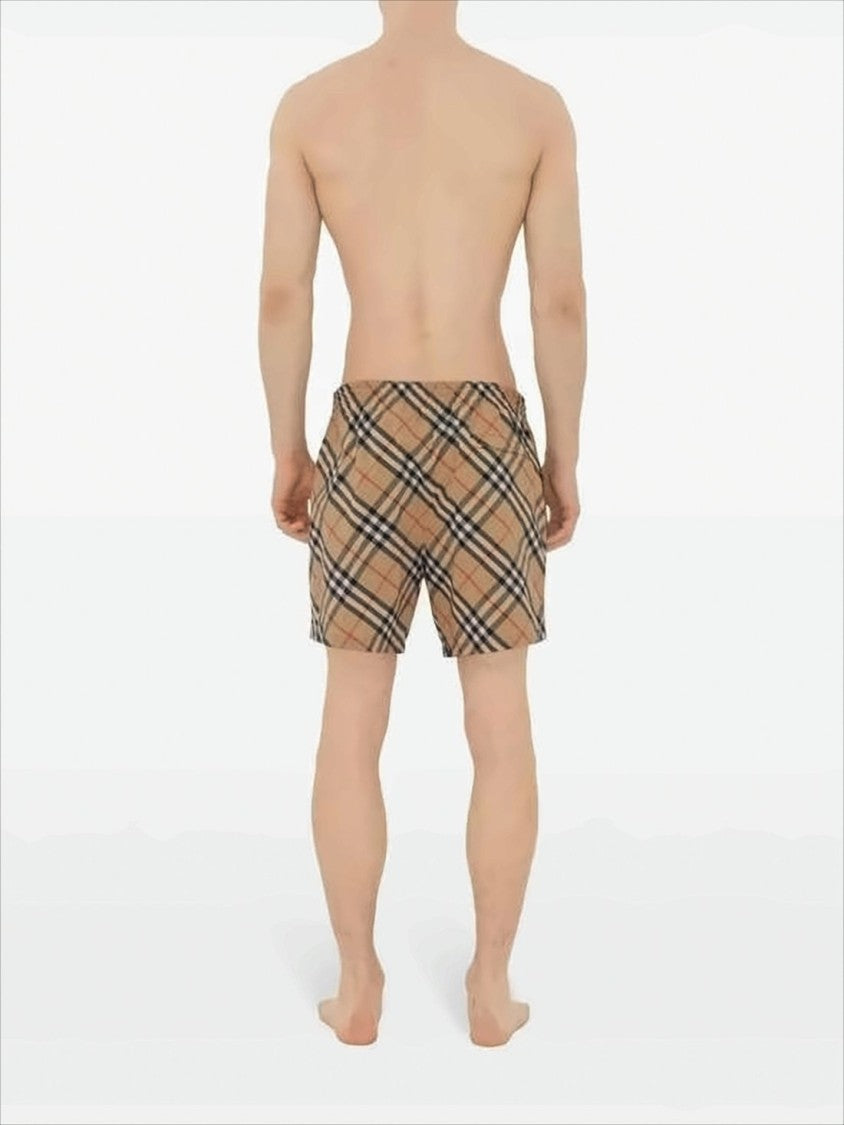 Burberry Check Patterned Nylon Shorts