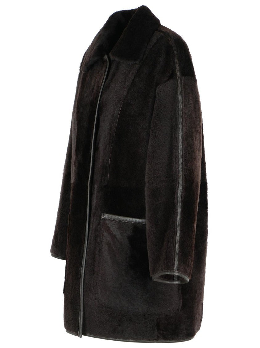 Max Mara Pirenei' Dark Brown Reversible Shirt Jacket