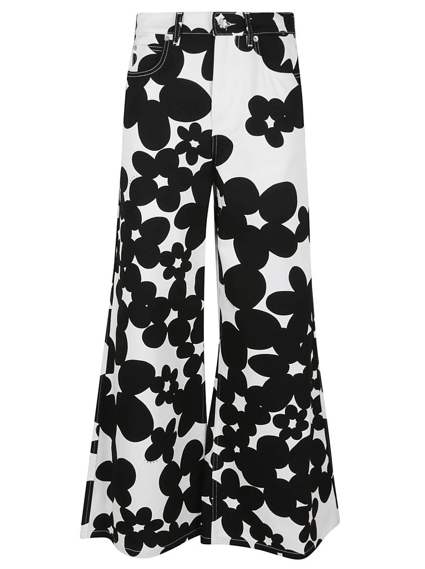 Marni Wide-Leg Trousers With Bold Floral Print