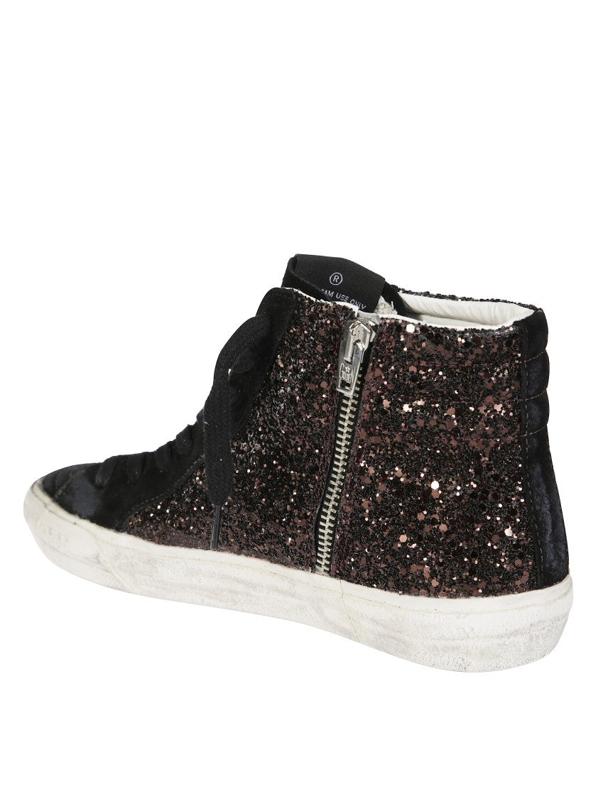 Golden Goose High-Top Sneakers With Glitter Upper