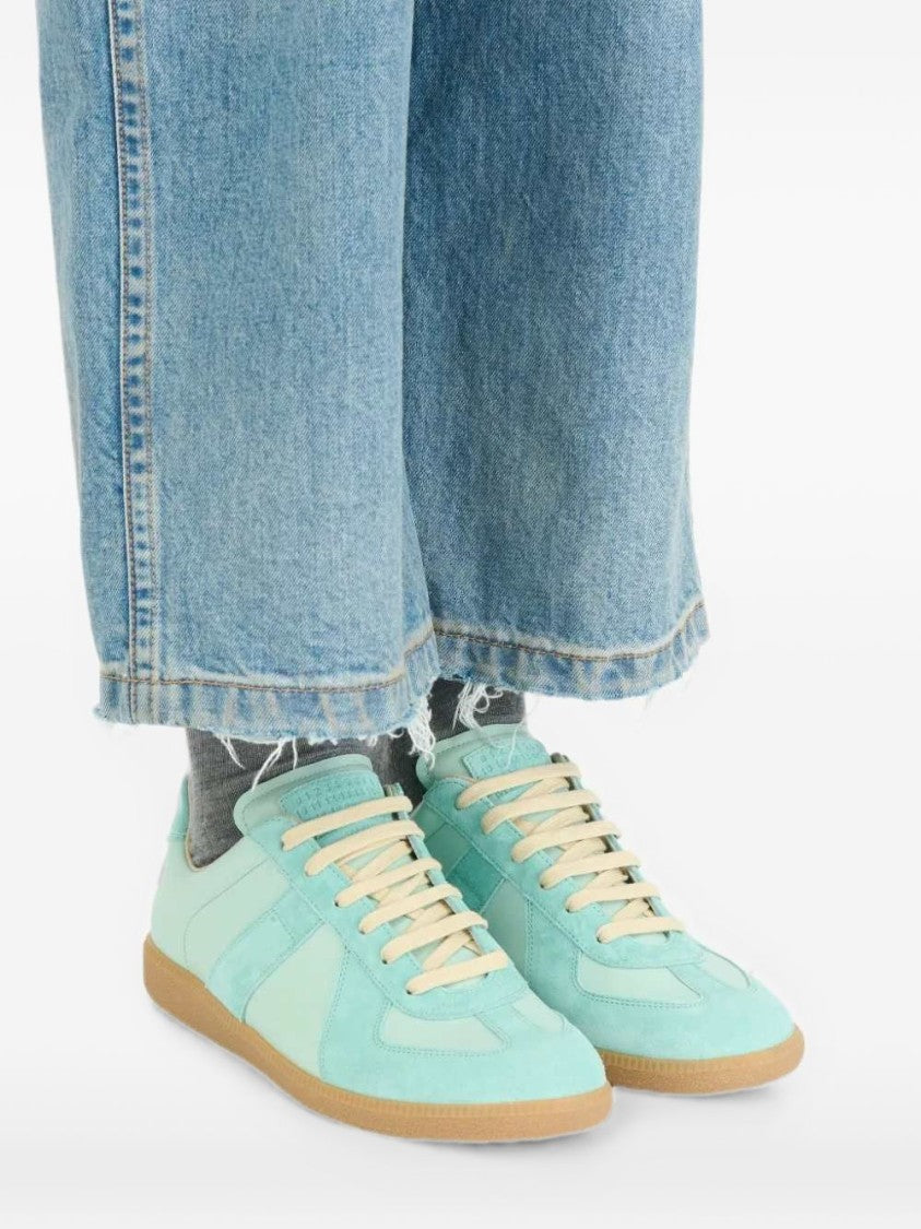 Golden Goose Pastel Turquoise Low-Top Sneakers With Suede Overlays