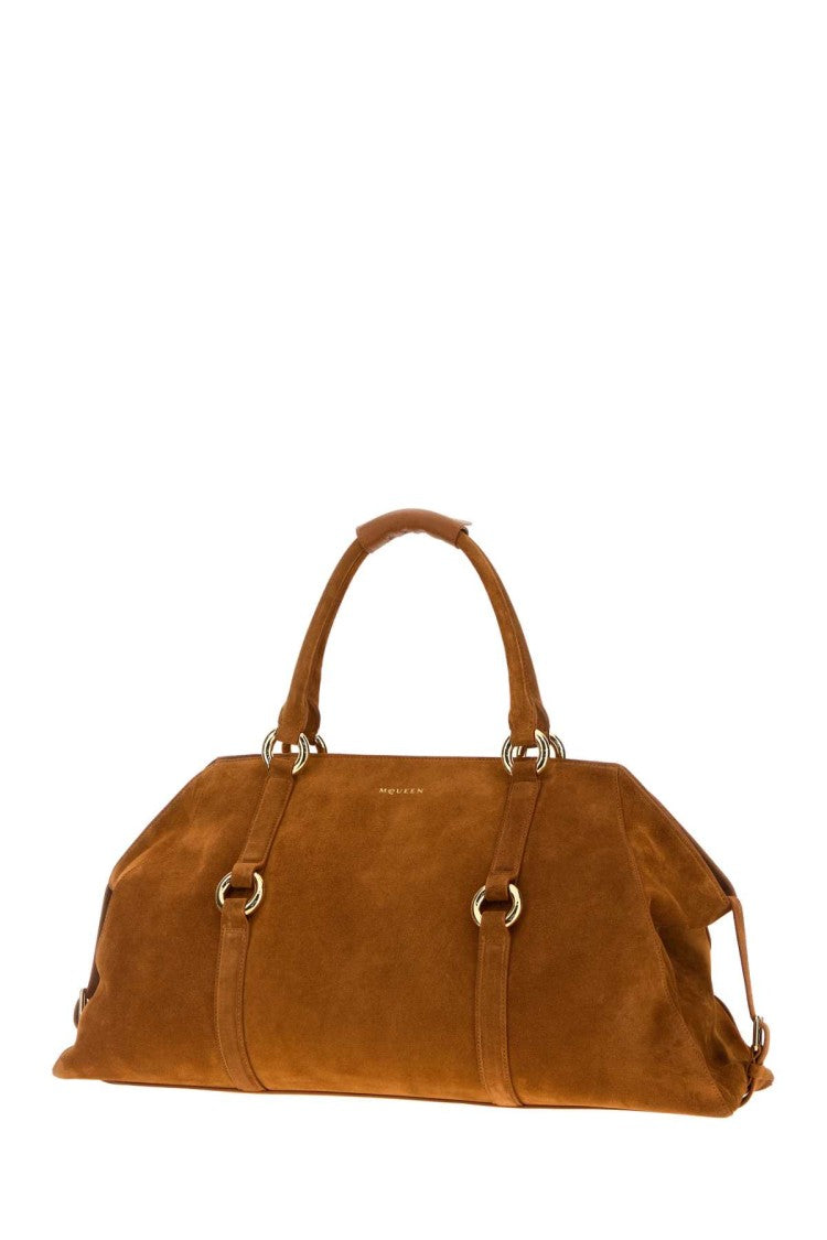 Alexander Mcqueen Caramel Suede Farringdon Maxi Handbag