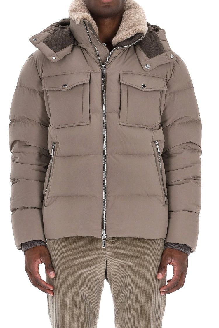 Moorer Alarick-Kn Down Jacket With Shearling Collar