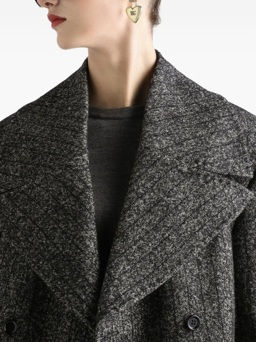 Dolce & Gabbana Cropped Double-Breasted Jacket With Leopard-Print Lining