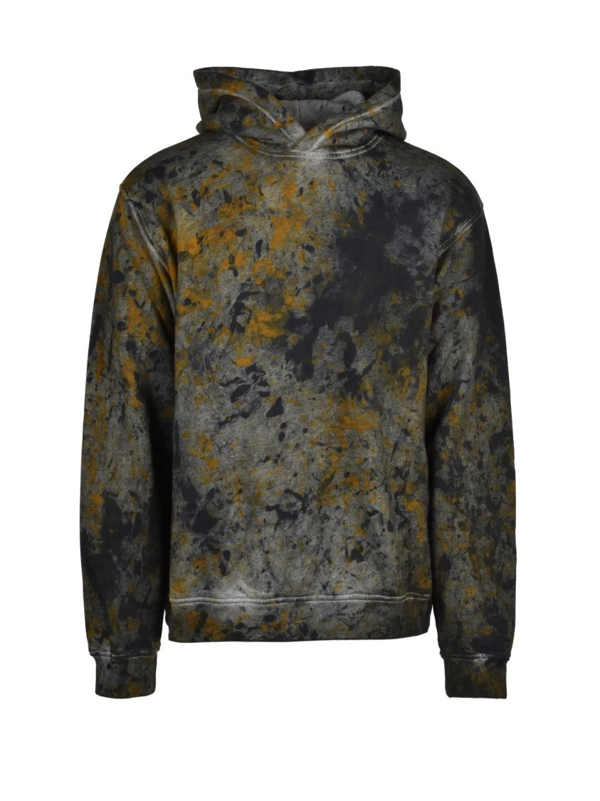 Aspesi Green/Black Two-Tone Mottled Cotton Hoodie