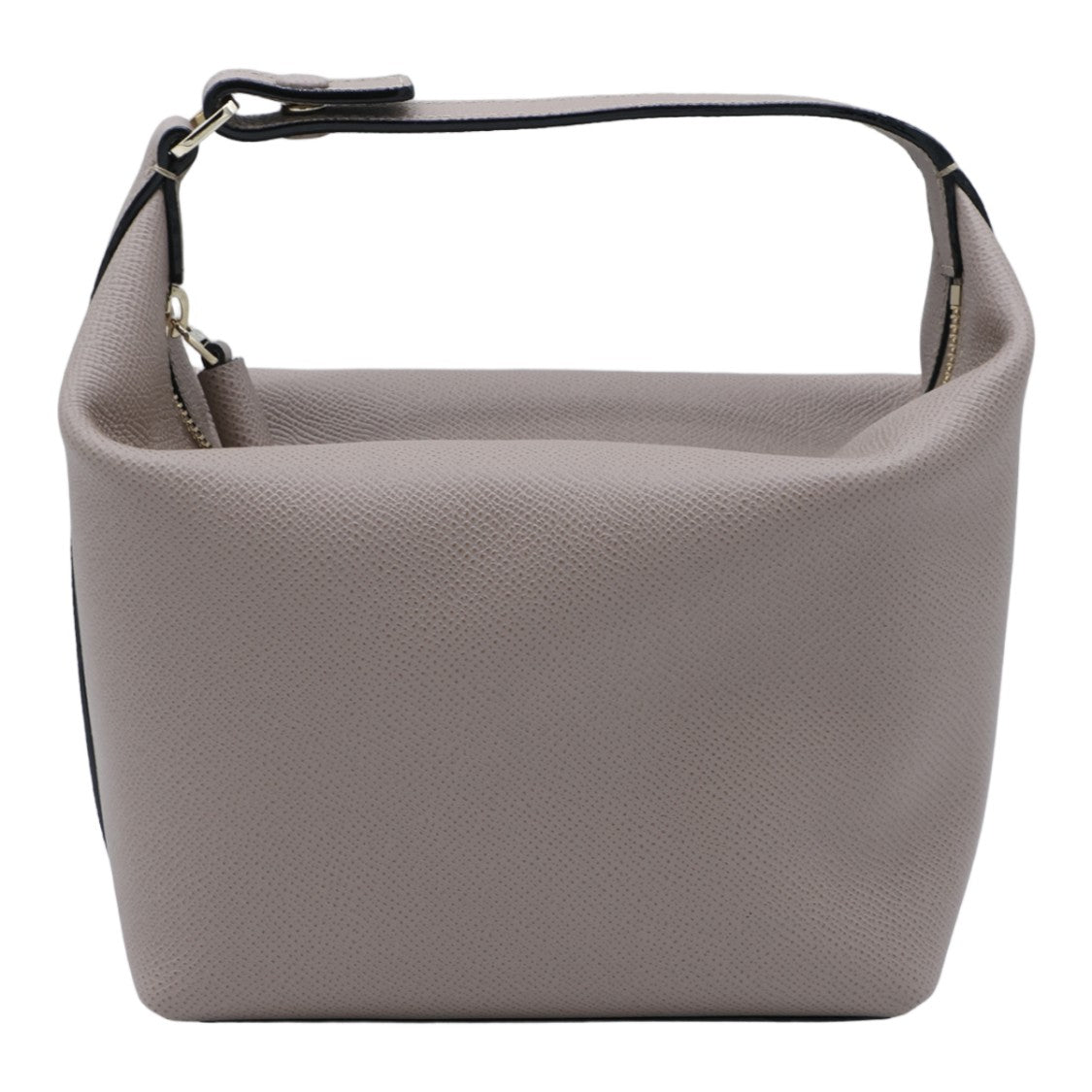 Valextra Structured Minimalist Gold Hardware Handbag