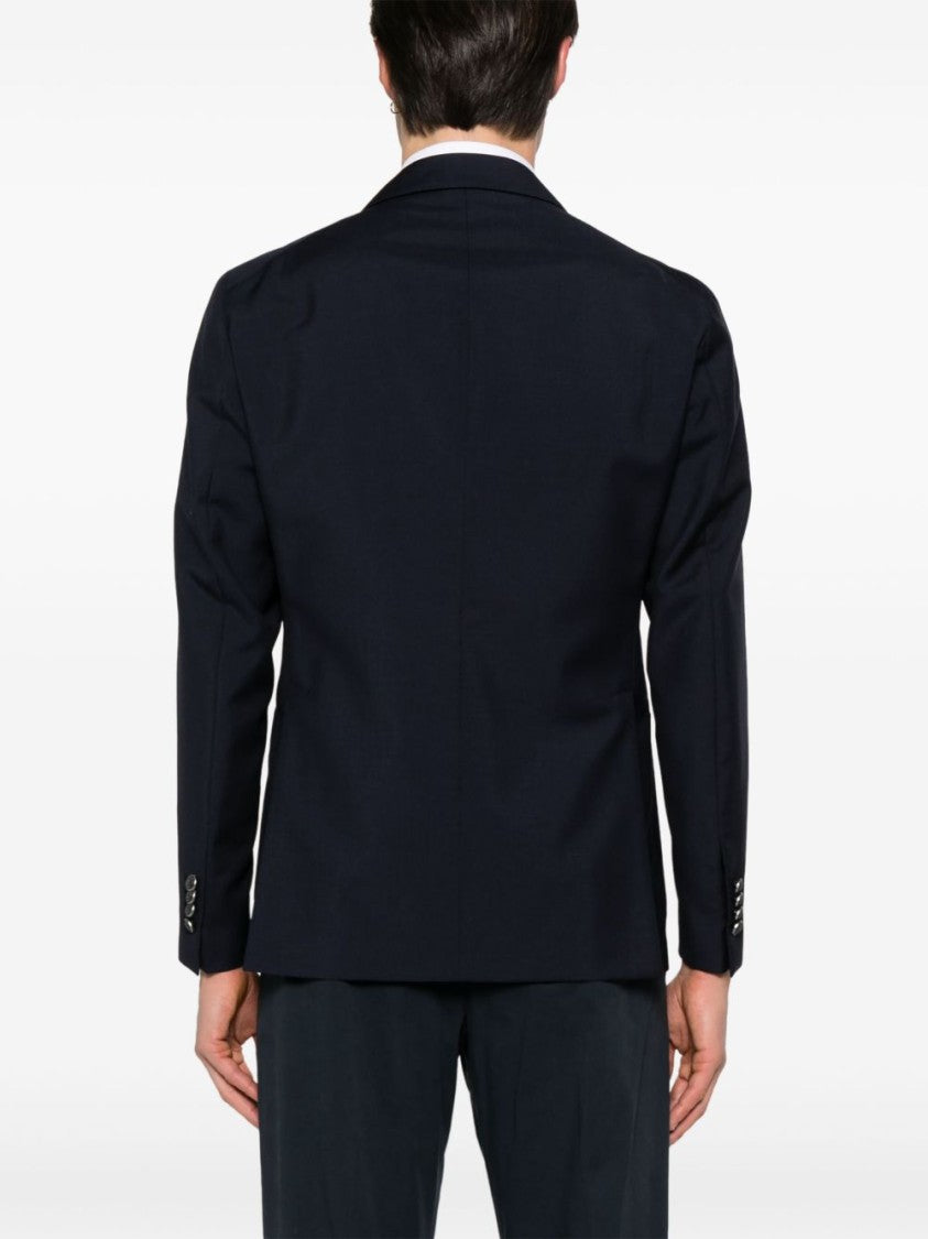Tagliatore Double-Breasted Midnight Blue Blazer With Tailored Details