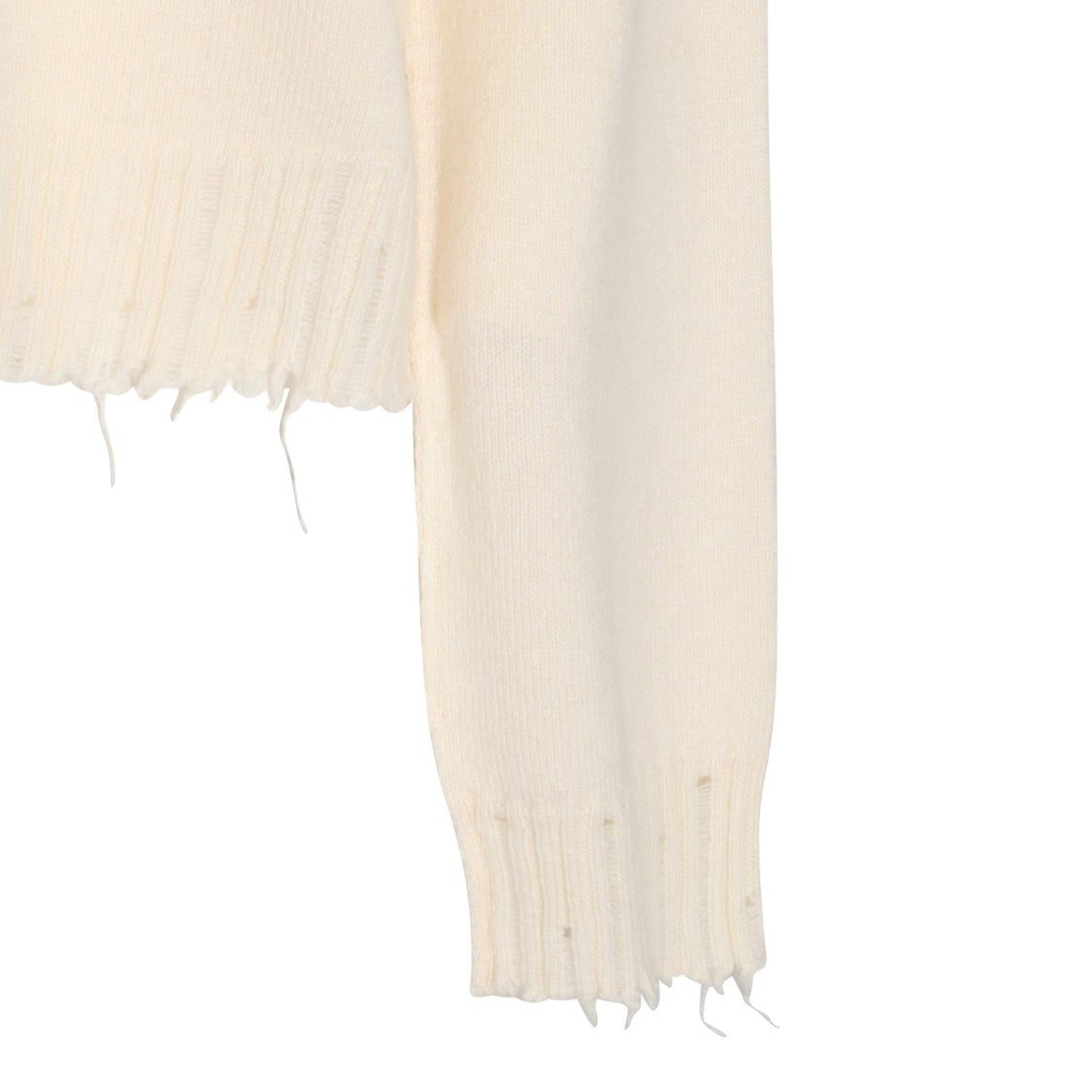 Uma Wang Off-White Distressed Knit Sweater