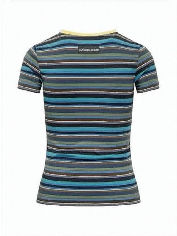 Marine Serre Fitted Short-Sleeve T-Shirt With Crescent Moon Emblem