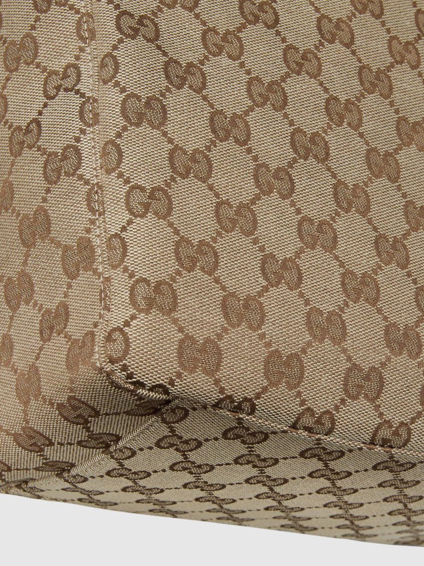Gucci Brown Medium Gg Canvas Web Tote