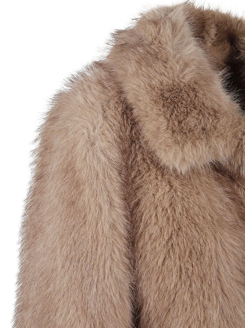 Max Mara Plush Short-Length Jacket With Classic Collar And Boxy Silhouette
