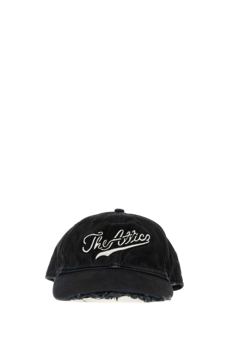 The Attico Black Cotton Baseball Cap