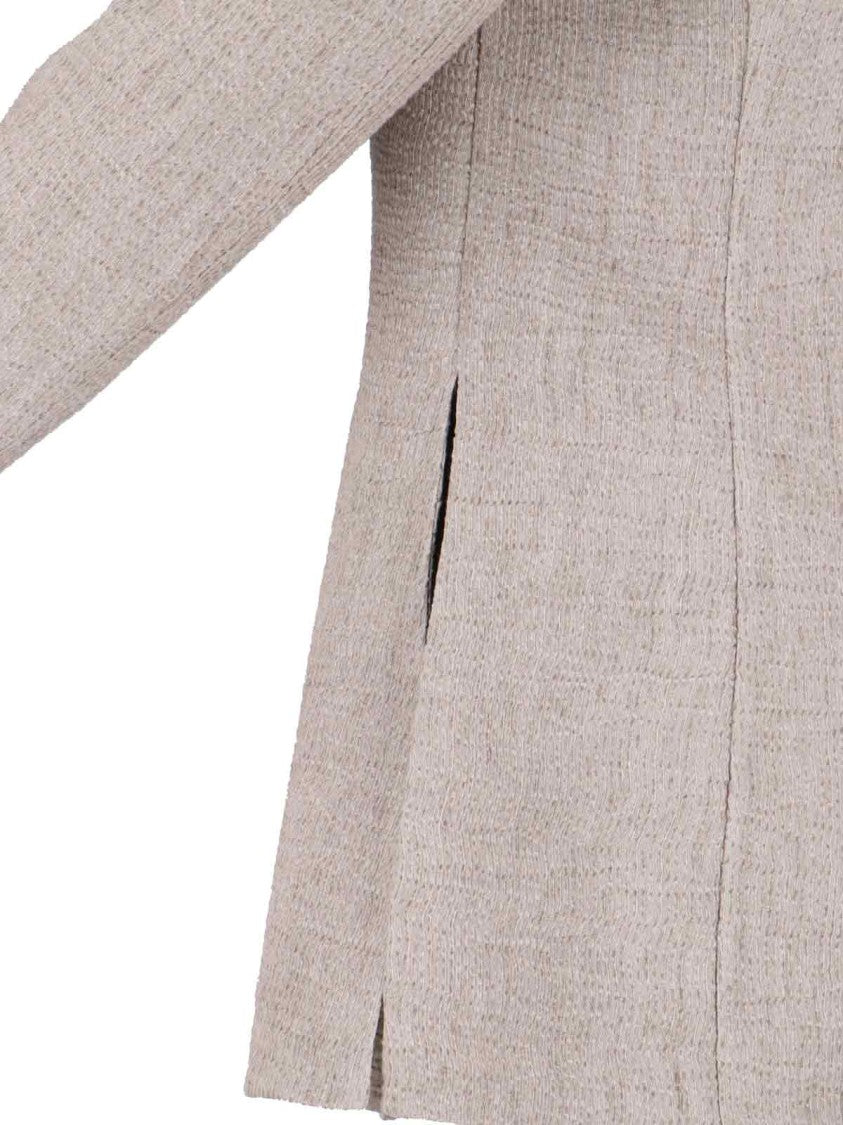 Giorgio Armani Single-Breasted Cut-Out Blazer – Taupe