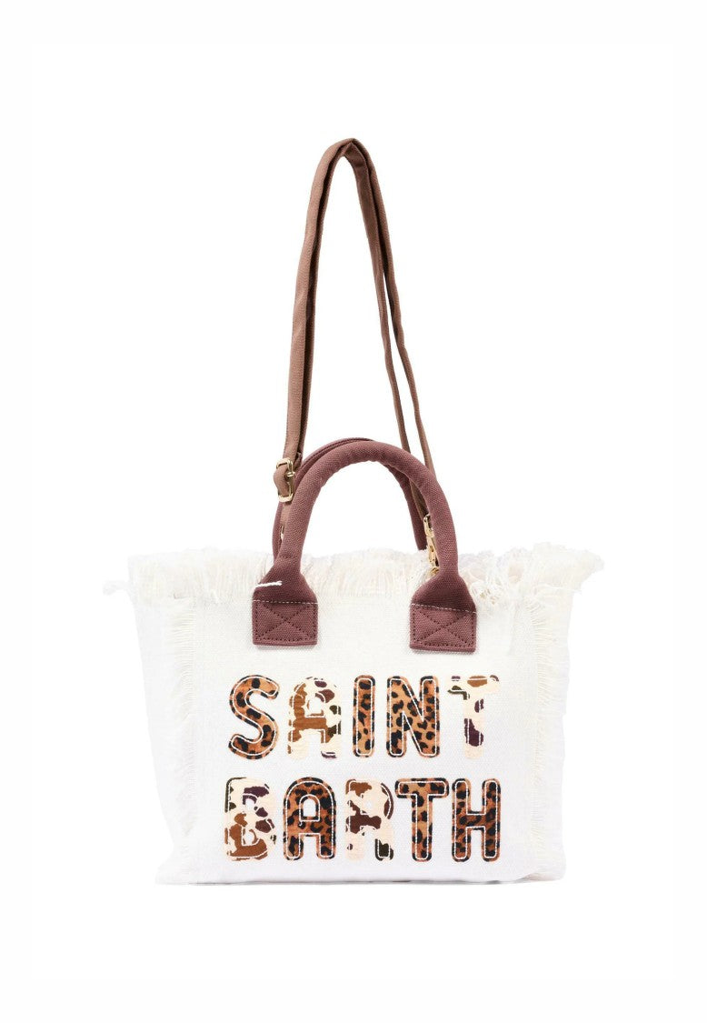Mc2 Saint Barth White Colette Cotton Handbag