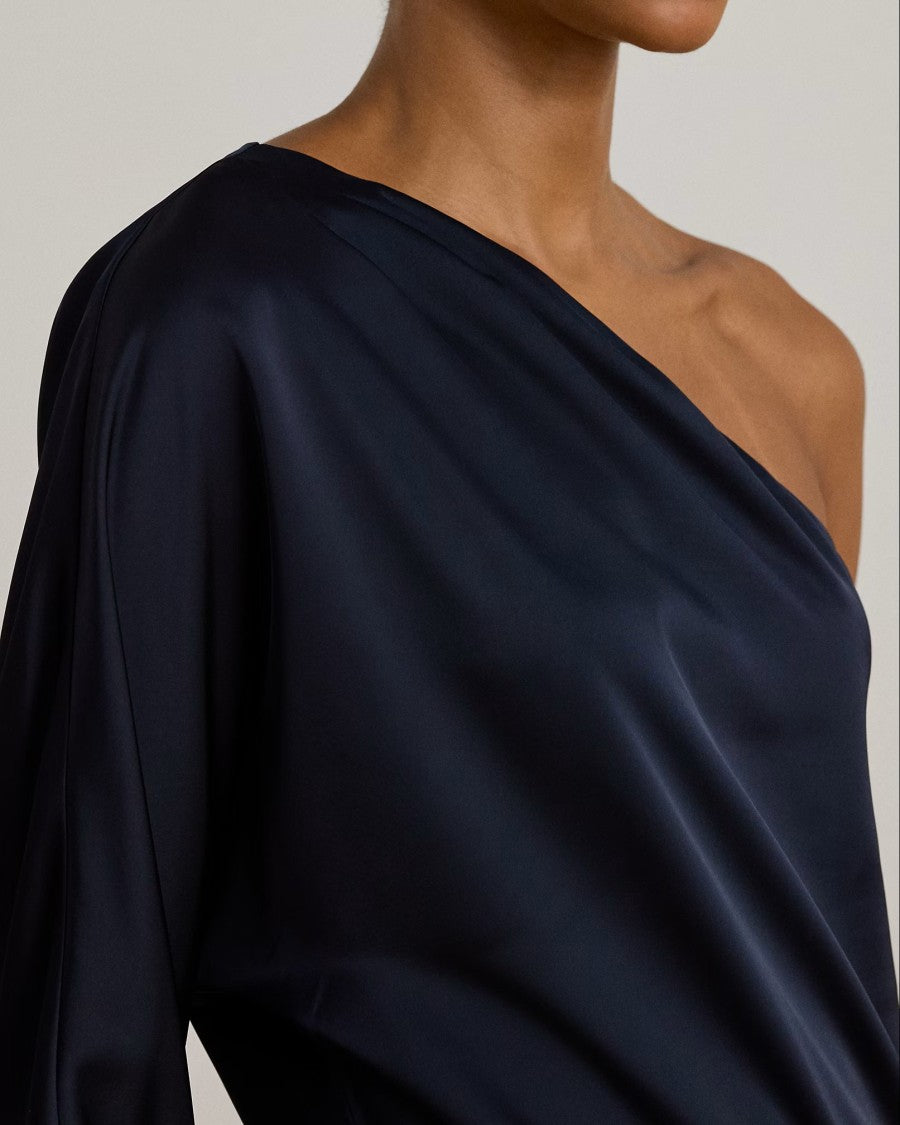 Lauren Ralph Lauren Navy Blue Rachim Recycled Blouse Shirt