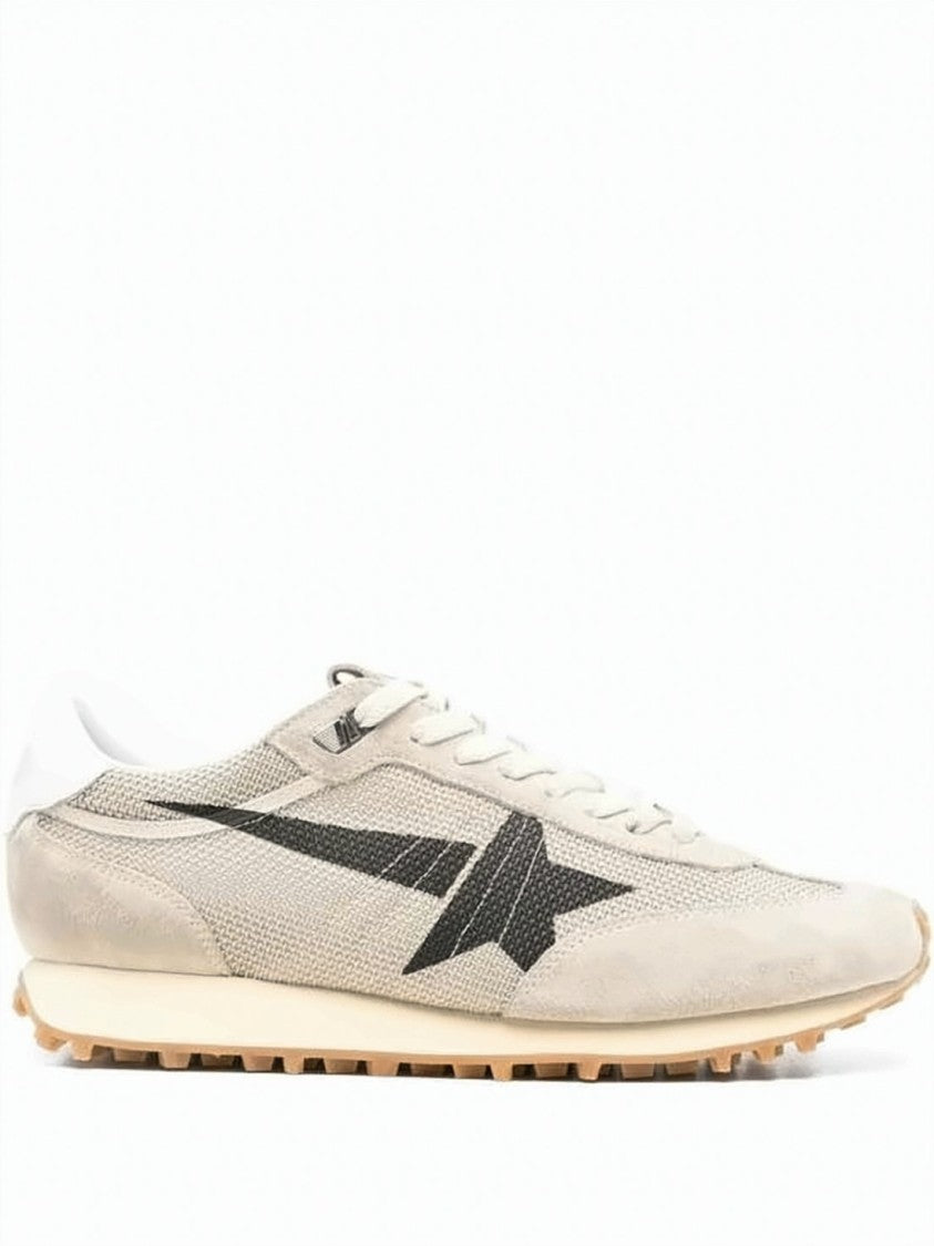 Golden Goose Textured Mesh Low-Top Sneakers With Suede Overlays
