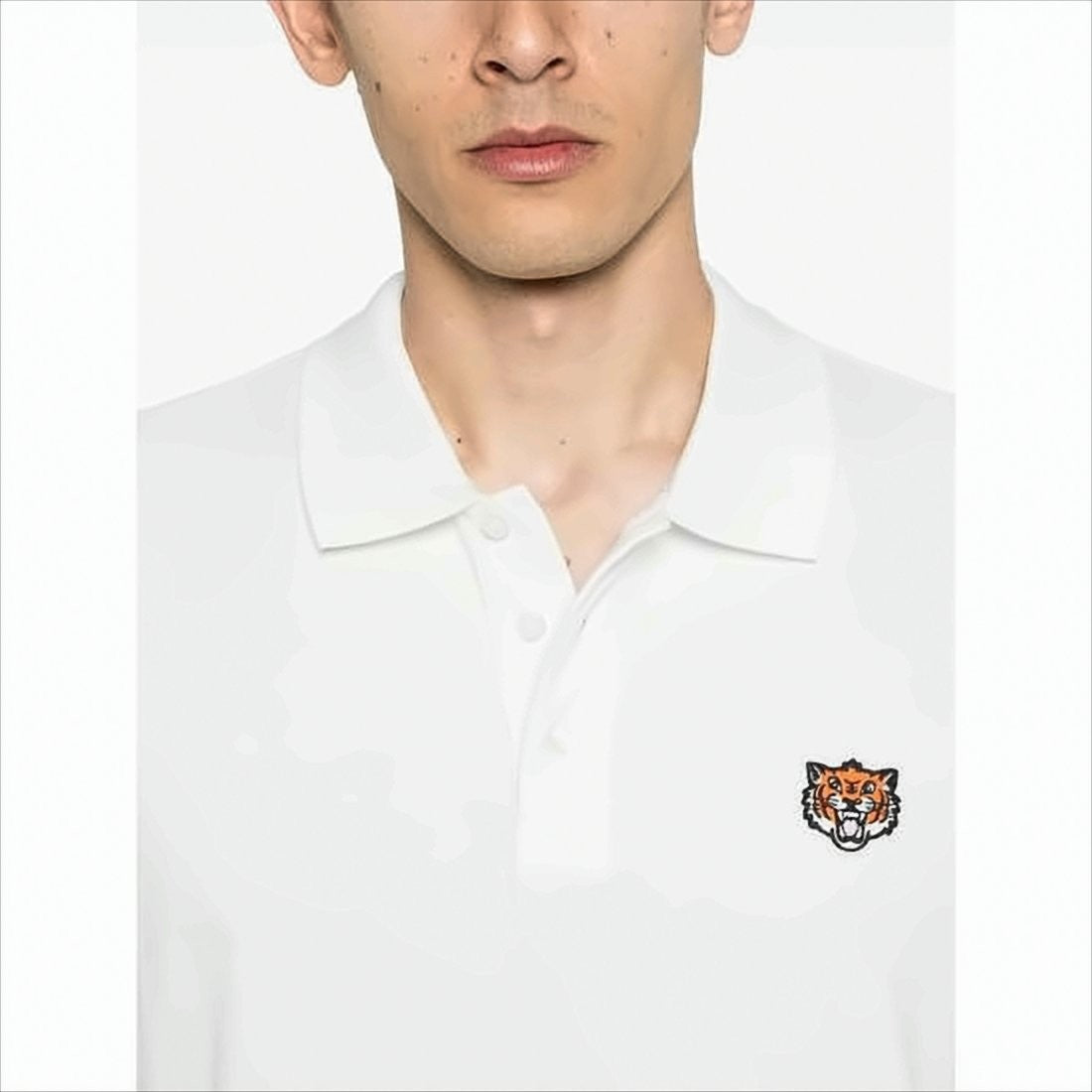 Kenzo Short-Sleeve Polo Shirt With Embroidered Tiger Emblem