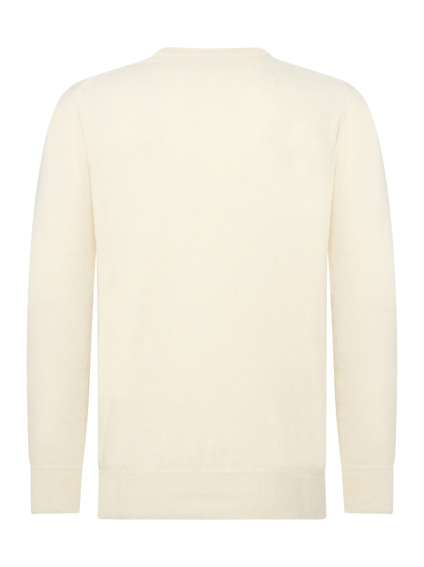 Franzese Collection Cream 3-Ply Cashmere Pullover Sweater