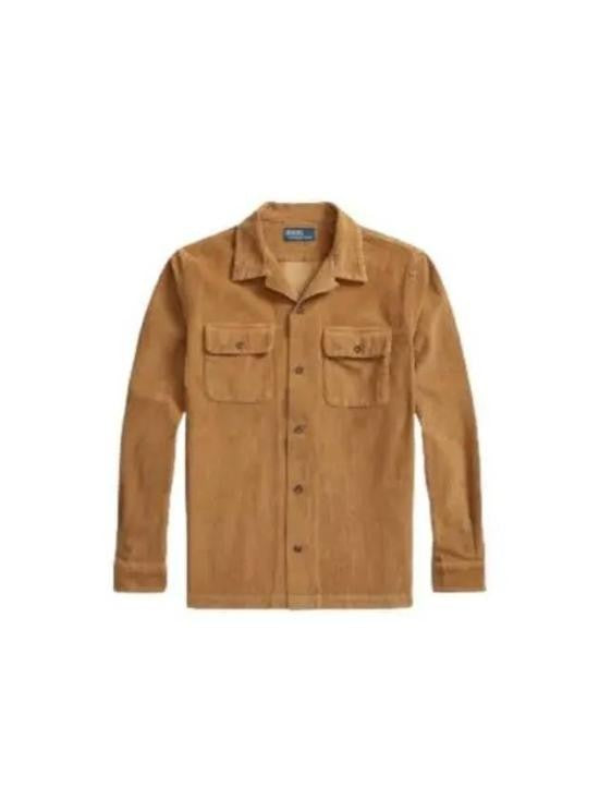 Polo Ralph Lauren Brown Long-Sleeve Casual Shirt With Button-Up Front And Chest Pockets