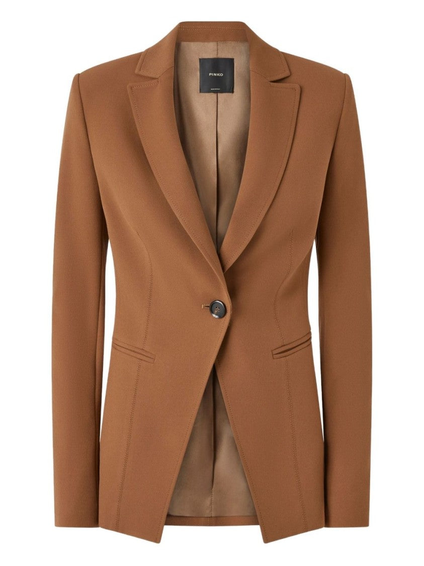 Pinko Structured Single-Breasted Blazer With Notched Lapel