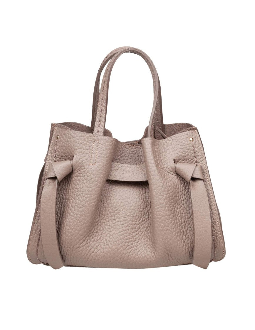Visona Vittoria Handbag In Taupe Color Leather