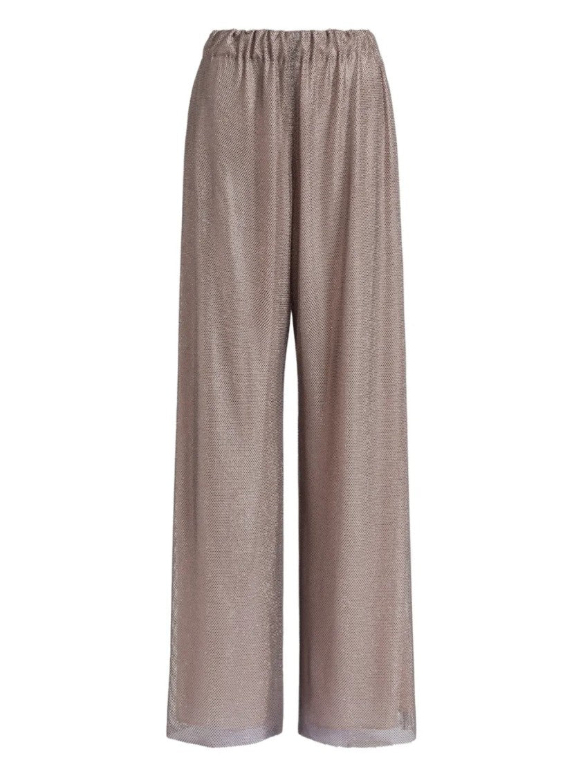 Alberta Ferretti Wide-Leg Pants With Elastic Waistband And Sheer Fabric