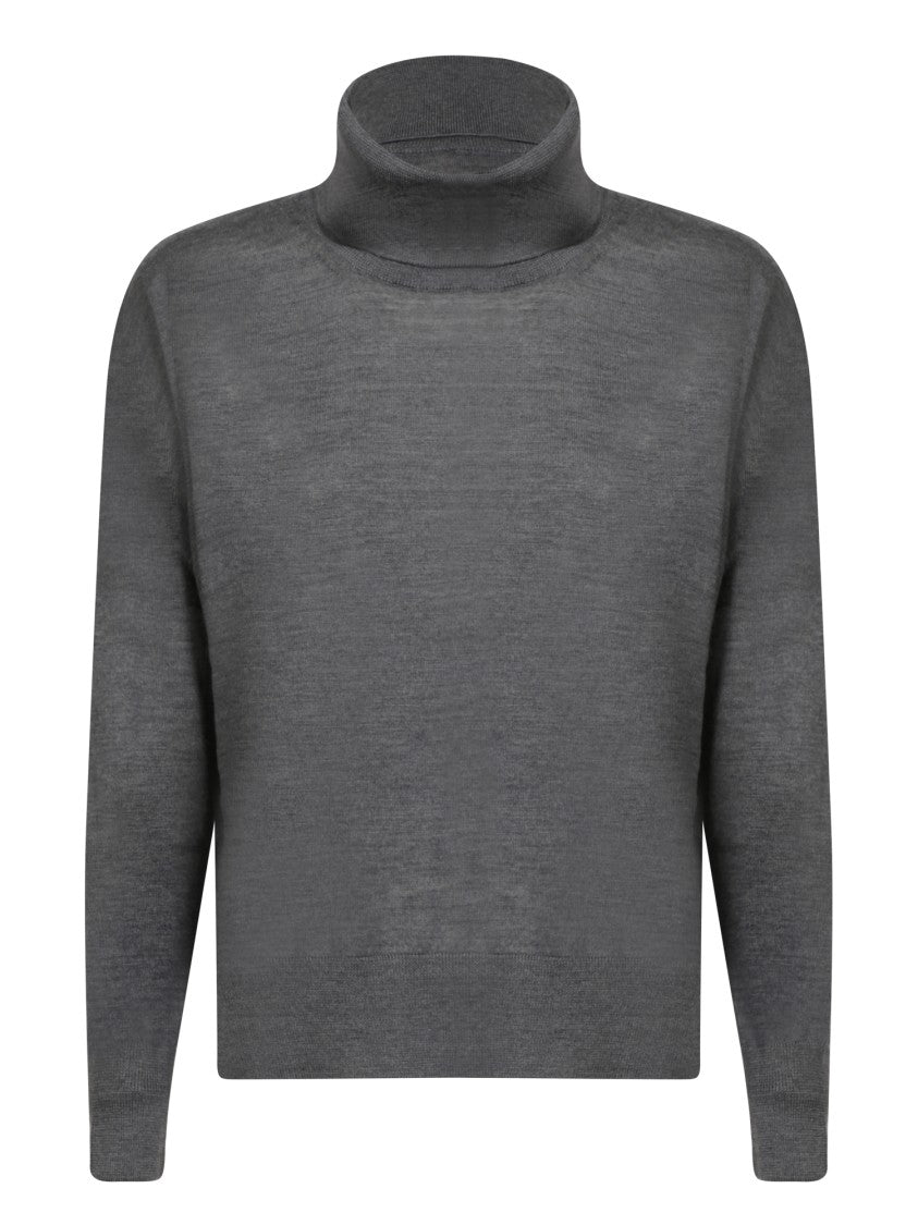 Blanca Vita Cropped Grey Cashmere Sweater