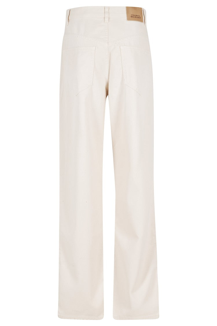 Isabel Marant Ecru Jenny Gz Five-Pocket Straight Lyocell-Blend Jeans