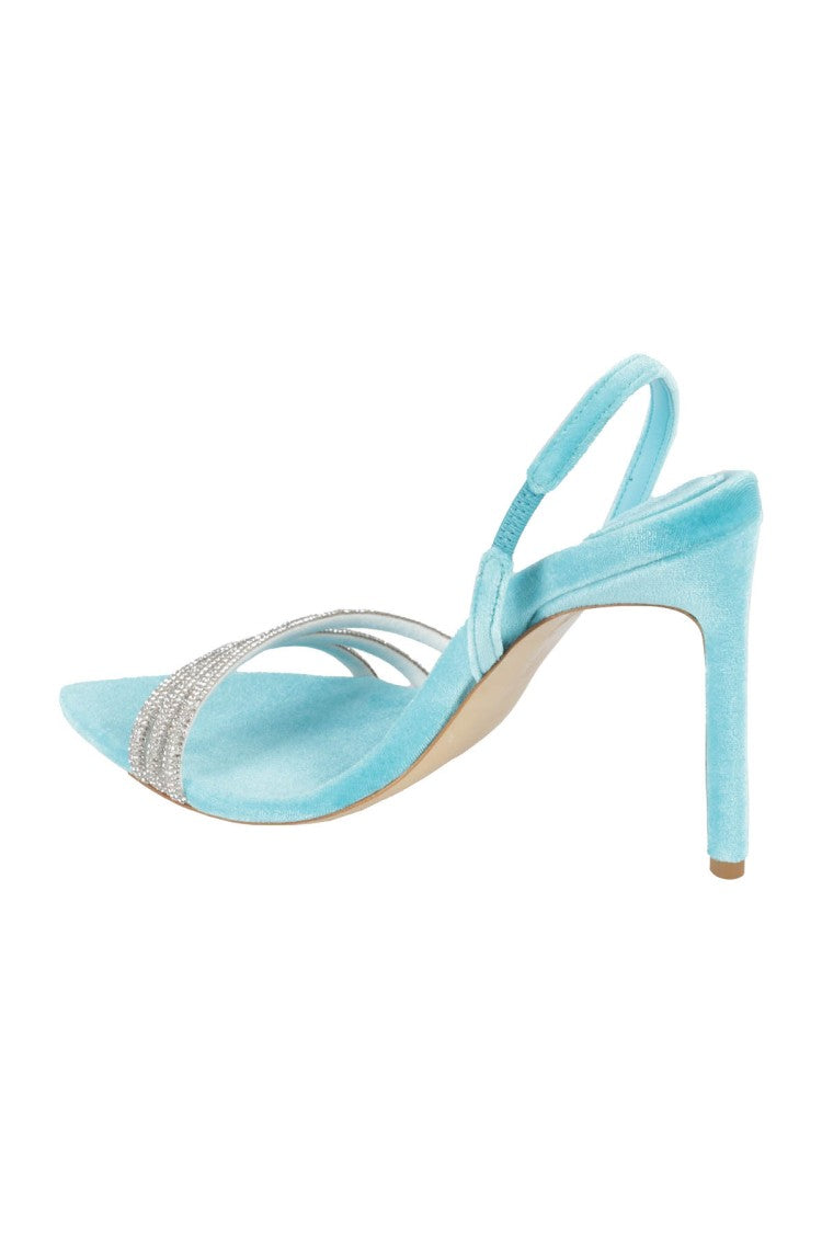 Bettina Vermillon Aqua Velvet Sandal