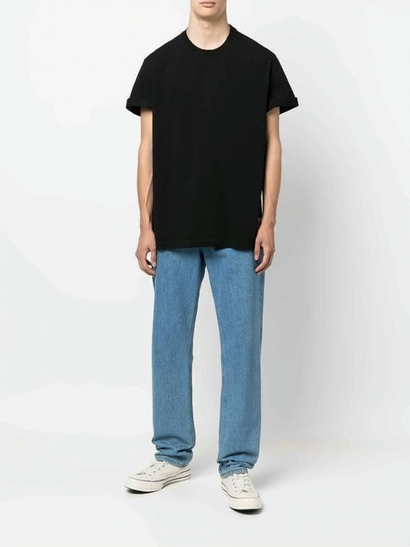 Golden Goose Short-Sleeve Black Cotton T-Shirt With Crew Neckline