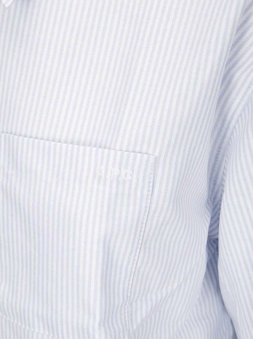 A.P.C. Striped Shirt With Buttons And Front Pocket