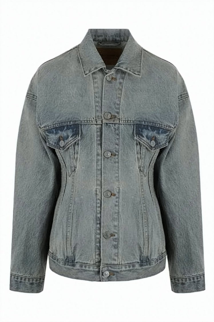 Balenciaga Structured Denim Jacket With Classic Button-Up Front