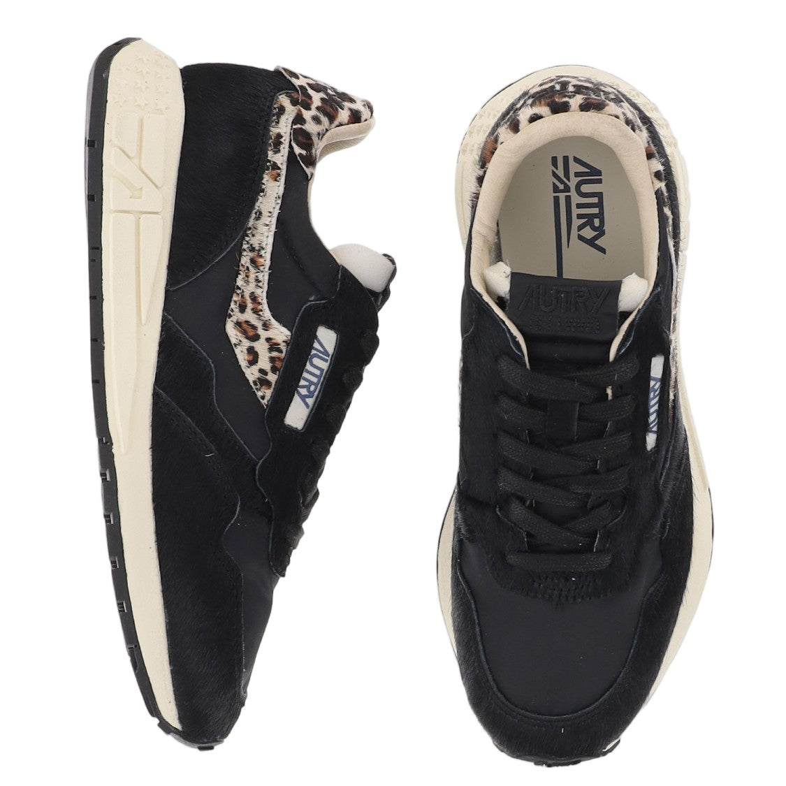 Autry Ponyskin Sneakers With Contrasting Animal Print Accents