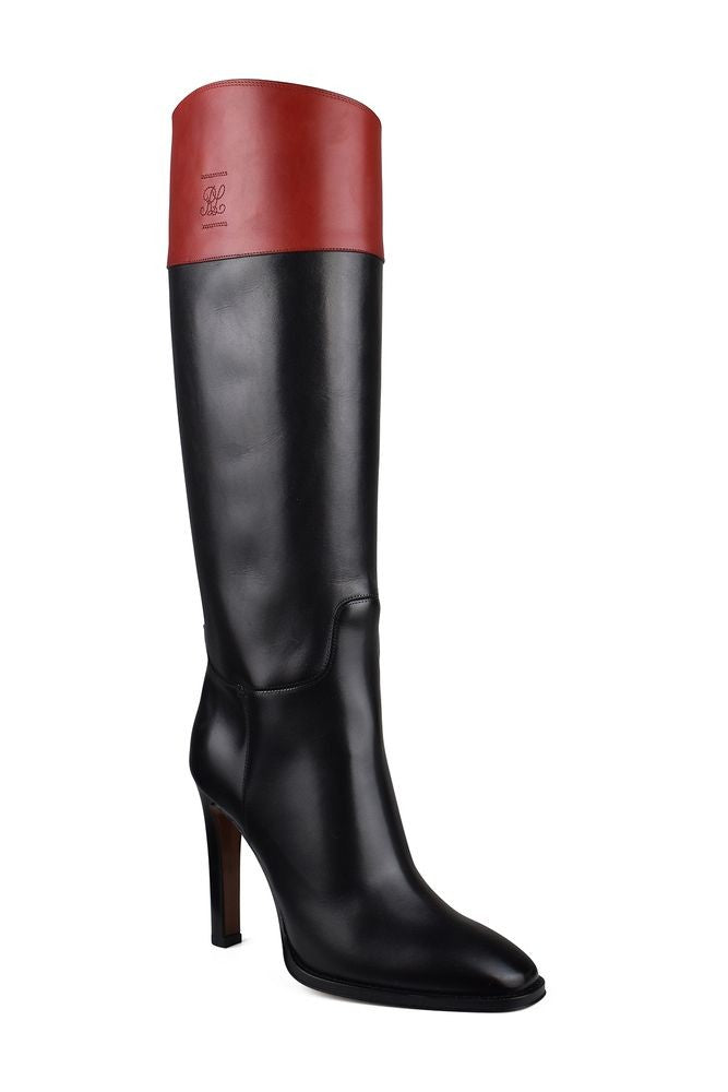 Polo Ralph Lauren Knee-High Fascia Boots With Contrasting Red Yoke