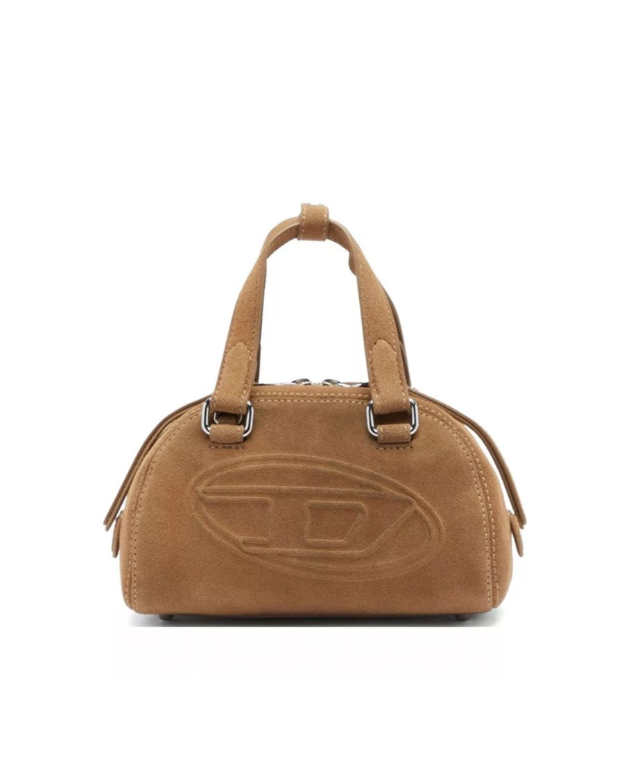 Diesel Mini Suede Bowling Bag With Embossed Oval Logo By Diesel