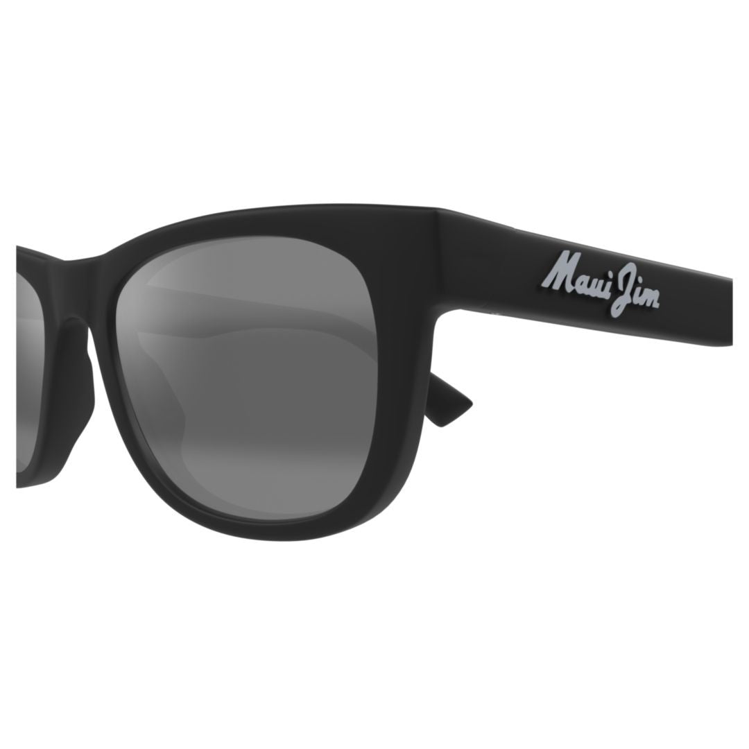 Maui Jim Kaulike Matte Black Rectangular Sunglasses With Gradient Grey Lenses